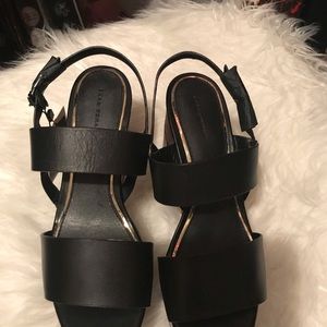 NWT ZARA LEATHER PLATFORM SHOES